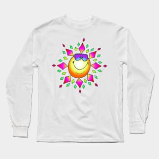 Smiling Sunglasses Sun Children's Rainbow Cartoon Shirt Long Sleeve T-Shirt